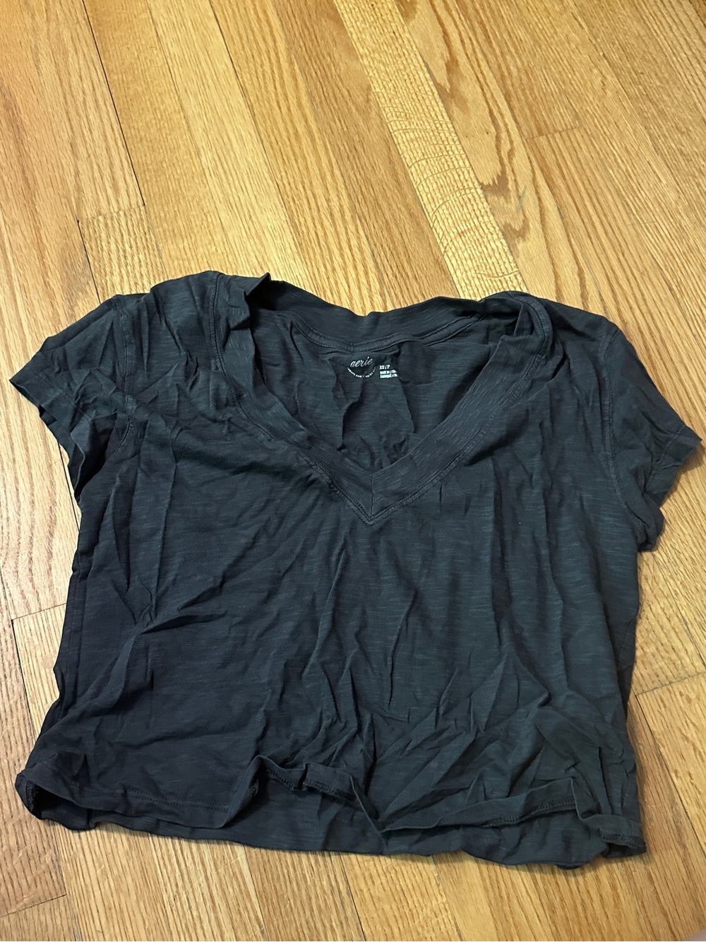 Aerie Cropped V Neck T Shirt